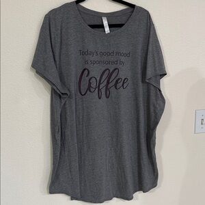 Cacique Charcoal Coffee Slogan Sleep Tee Size 26/28 EUC